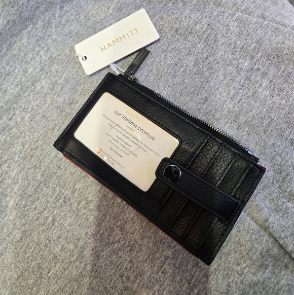 NWT Hammitt Black and Red Leather Gunmetal Hardware 210 West Wallet - Picture 12 of 12